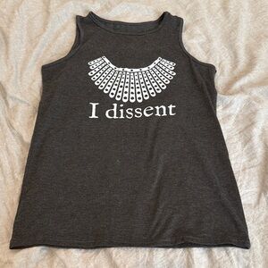 Gray Sleeveless 'I Dissent' Top